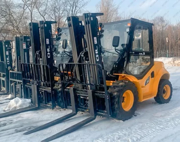Вилочный дизельный автопогрузчик CHL 3,5 т высокой проходимости, полный привод — изображение 5