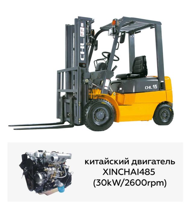 Вилочный дизельный погрузчик CHL 1.5 тонн с китайским двигателем — изображение 3